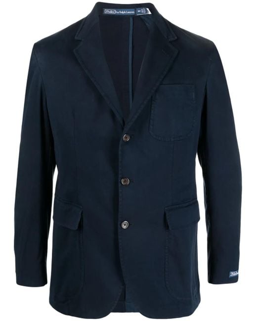 メンズ Polo Ralph Lauren ノッチドラペル シングルジャケット Blue