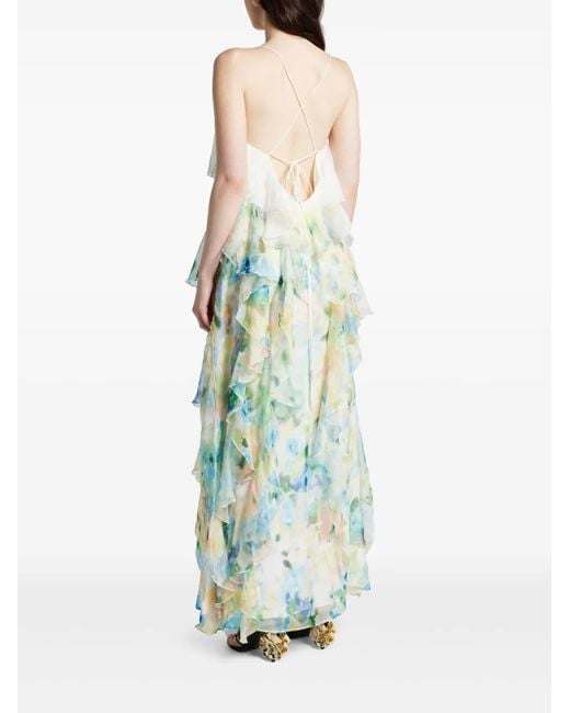 Vestido midi con detalle de volantes Aje. de color Blue