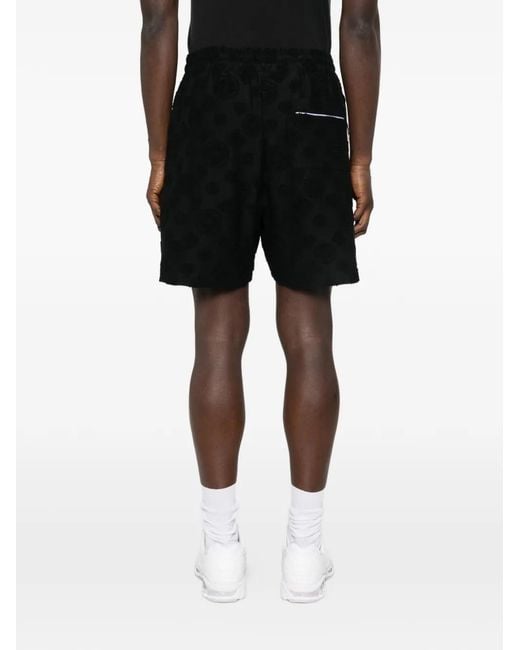 Casablanca Black Graphic Drawstring Shorts for men