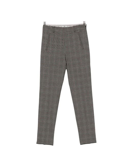 Marella Gray Mlsepoca Check-Pattern Trousers