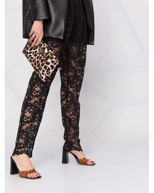 Philipp Plein Black High-waisted Lace-patterned Trousers