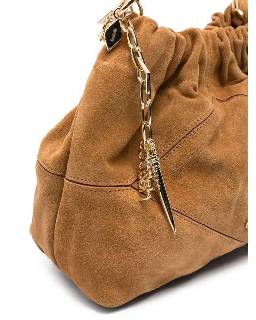Ba&sh Natural Mini June Suede Tote Bag