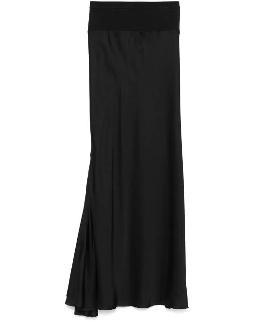 Falda larga Bias Rick Owens de color Black