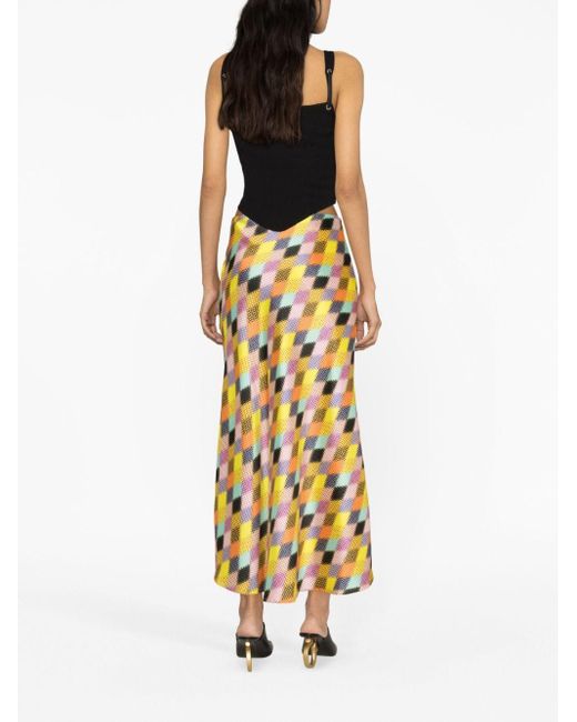 Christopher John Rogers Colour block A line Skirt in Yellow Lyst UK
