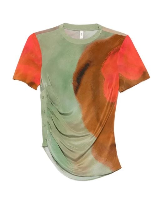 Sir Green Print Buttoned Top