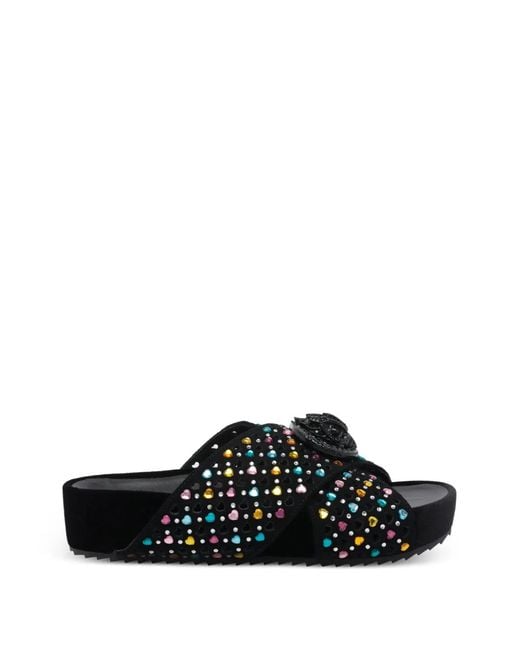 Kurt Geiger Black Chelsea Cross Strap Sandals
