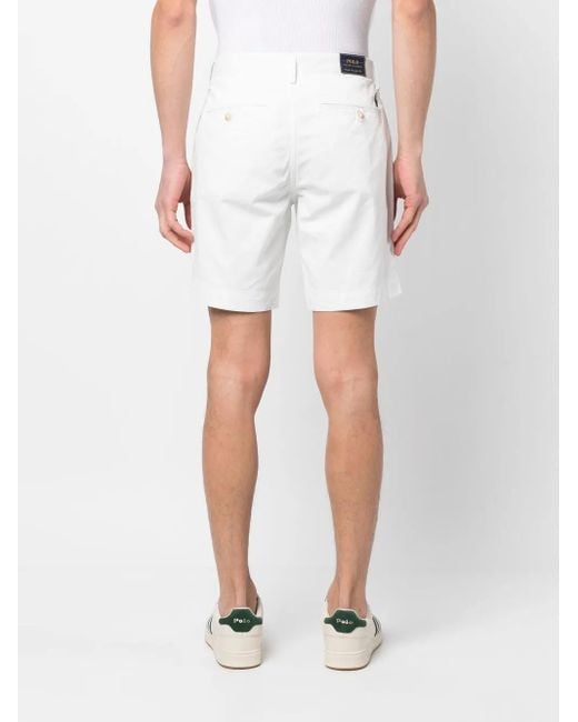 Polo Ralph Lauren White Embroidered Bermuda Shorts for men