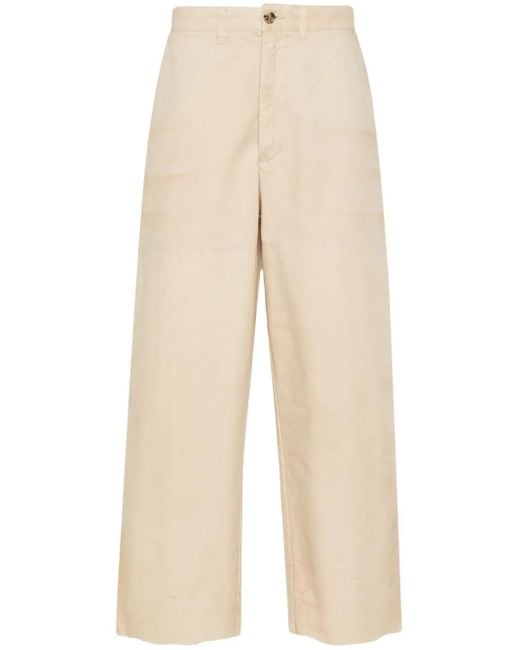 Golden Goose Deluxe Brand Natural Tapered-Leg Cotton Trousers for men