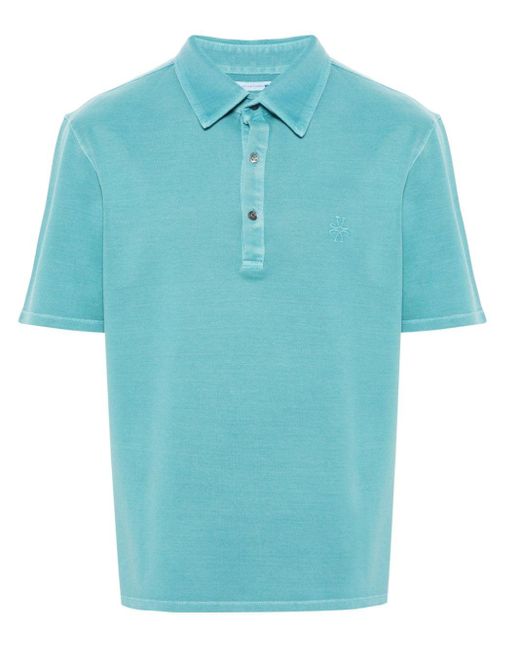 Jacob Cohen Blue Monogram-embroidered Polo Shirt for men