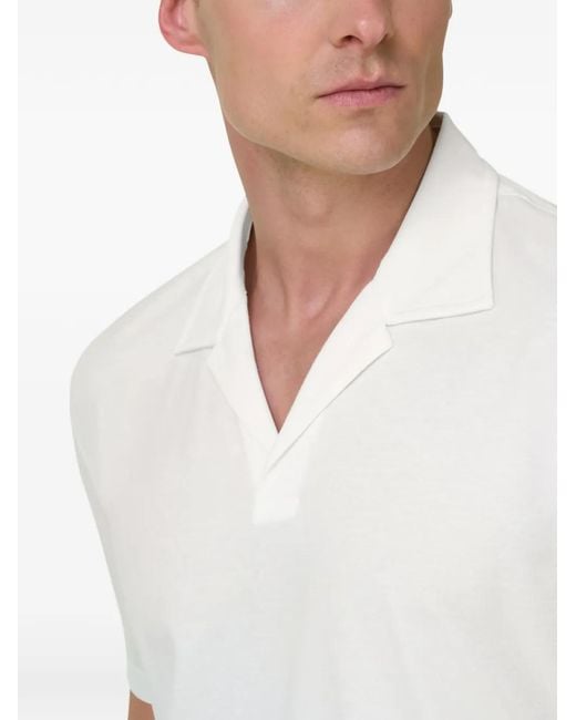 Boggi White Camp-Collar Polo T-Shirt for men