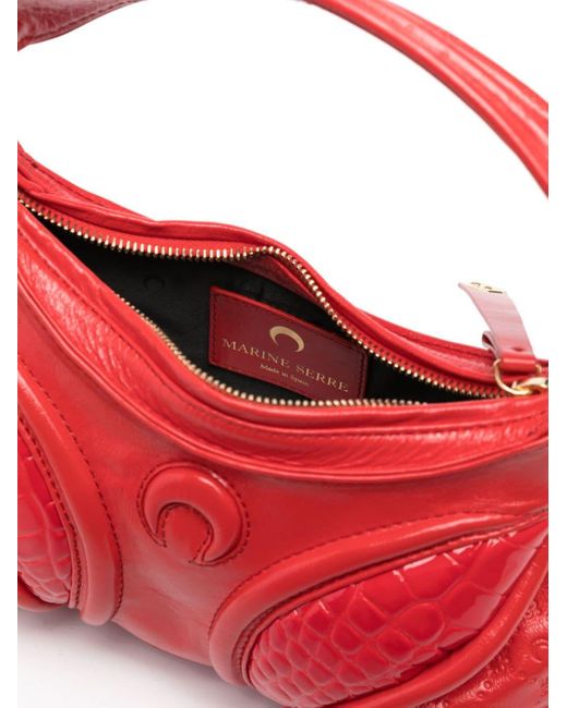 MARINE SERRE Red Mini Futura Tote Bag