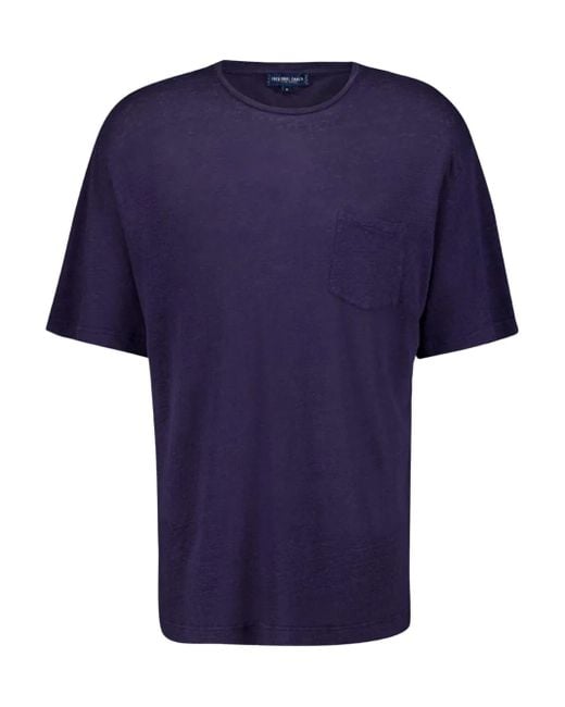 T-Shirt Carmo Girocollo Con Tasca di Frescobol Carioca in Blue da Uomo