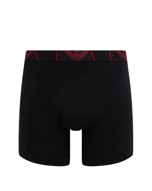Emporio Armani Red Logo-Waistband Boxers (Set Of Three) for men
