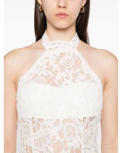MANURI White Cherie Lace Maxi Dress