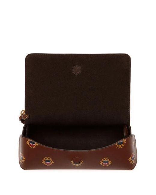 Bally Brown Crest-Print Glasses Case for men