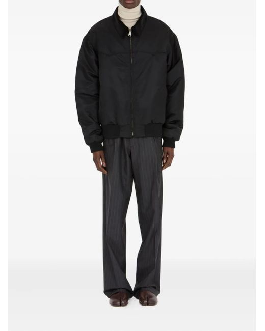 Maison Margiela Black Zip-up Cutaway-collar Jacket for men