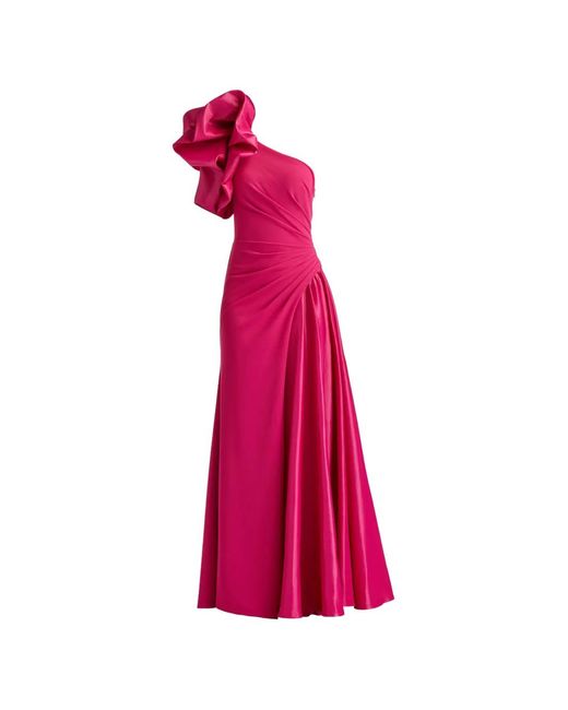 Tadashi Shoji One-Shoulder Ruffled Maxi Dress in Pink | Lyst UK