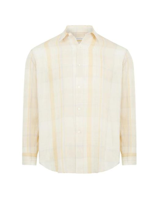 Kaptain Sunshine White Plaid Gauze Shirt for men