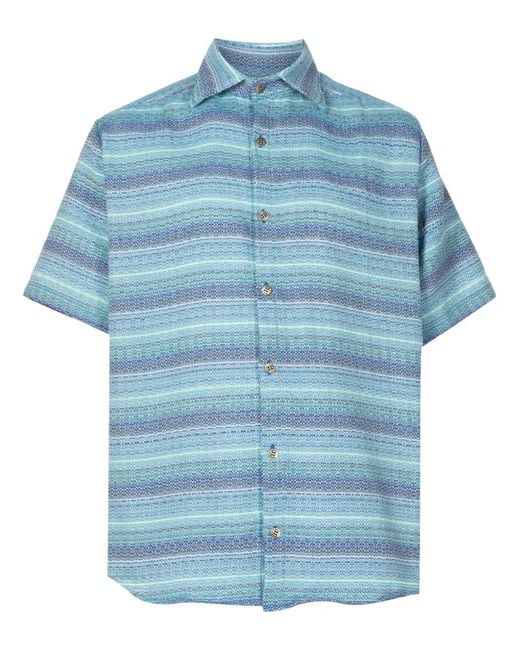 Amir Slama Blue Logo-Engraved Jacquard Shirt for men