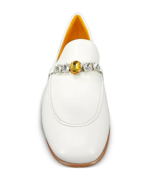 Madison Maison White Jewelled Loafers