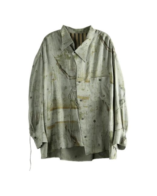 Ziggy Chen Overhemd Met Abstracte Print in het Green voor heren