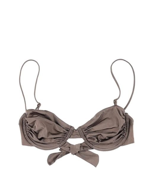 BELAMER Brown Olivia Ruched Bikini Top