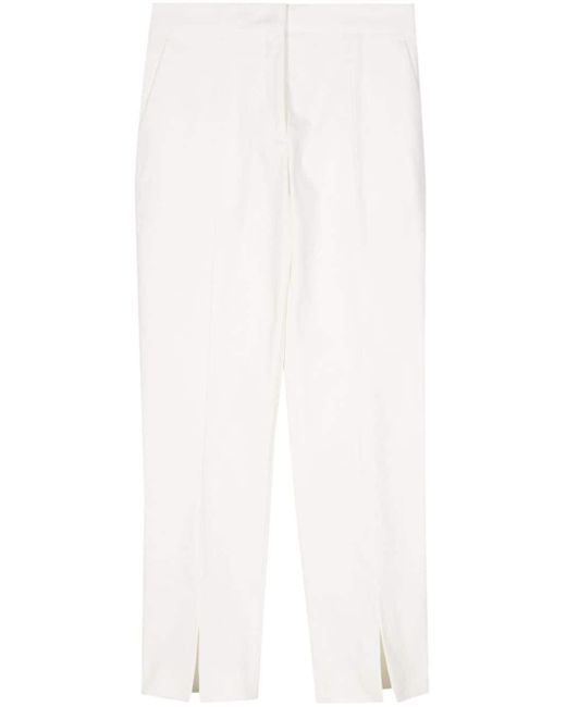 Jil Sander White Tapered Cotton Trousers