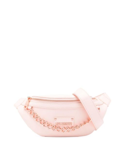 Love Moschino Pink Chain-embellished Belt Bag