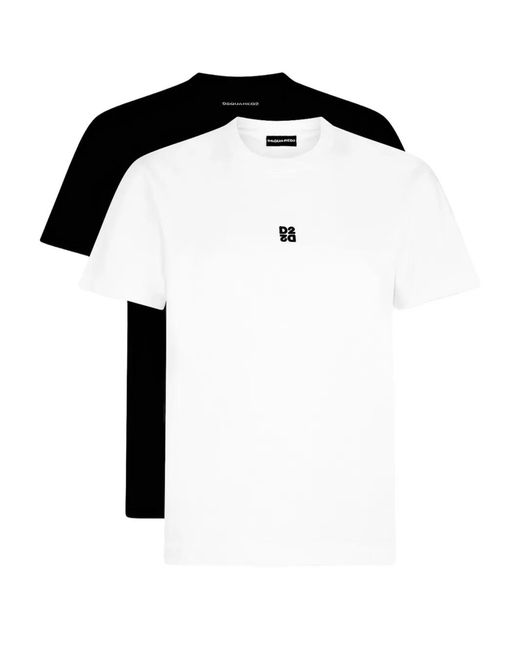 DSquared² Black Crew-Neck Logo-Detail T-Shirt (Set Ot Two)