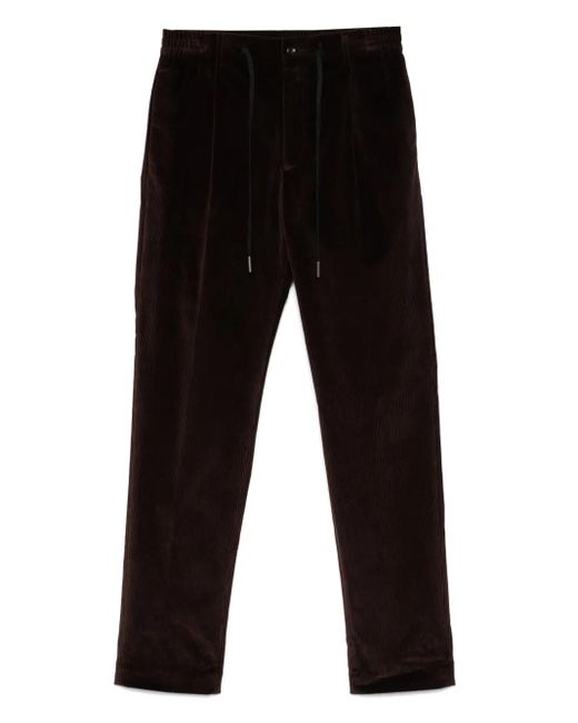 Tagliatore Black Corduroy Trousers for men