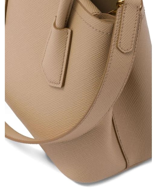 Prada Natural Double Saffiano Leather Tote Bag