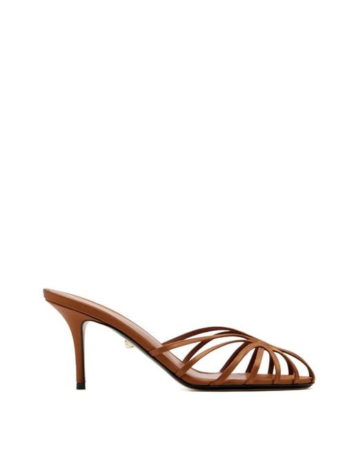 ALEVI Brown 75Mm Mel Heeled Mules