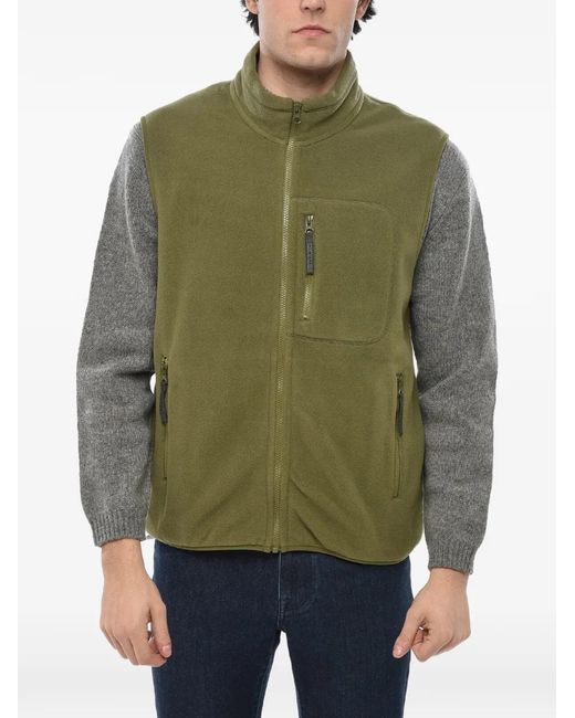 POLAR SKATE Green Fleece Sleeveless Gilet for men