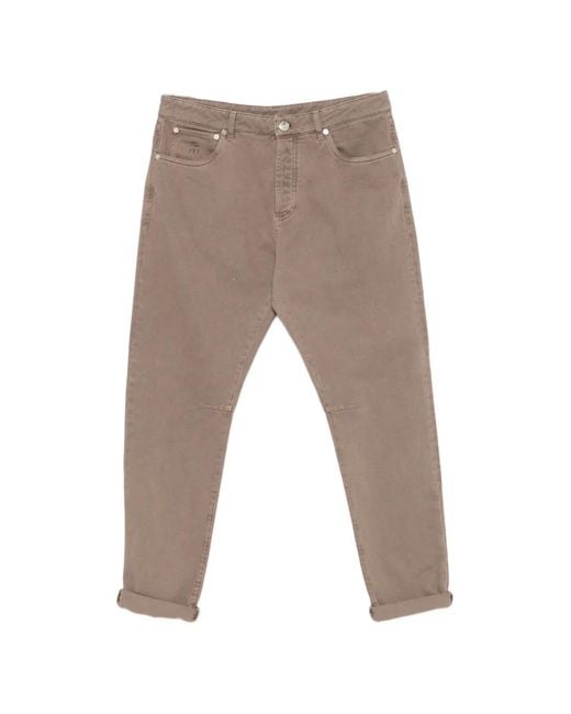 Brunello Cucinelli Gray Five-Pocket Jeans for men