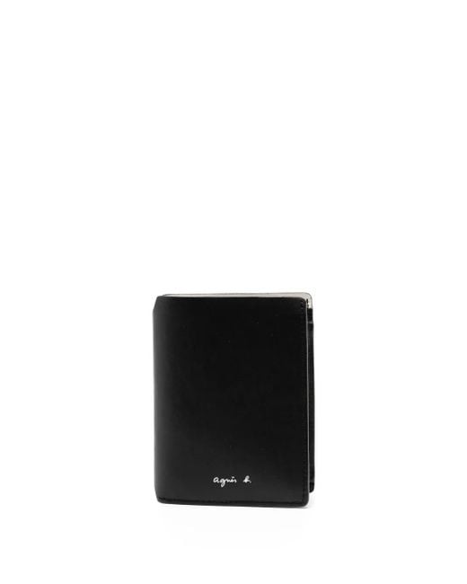 Agnes B. White Bi-Fold Leather Card Case