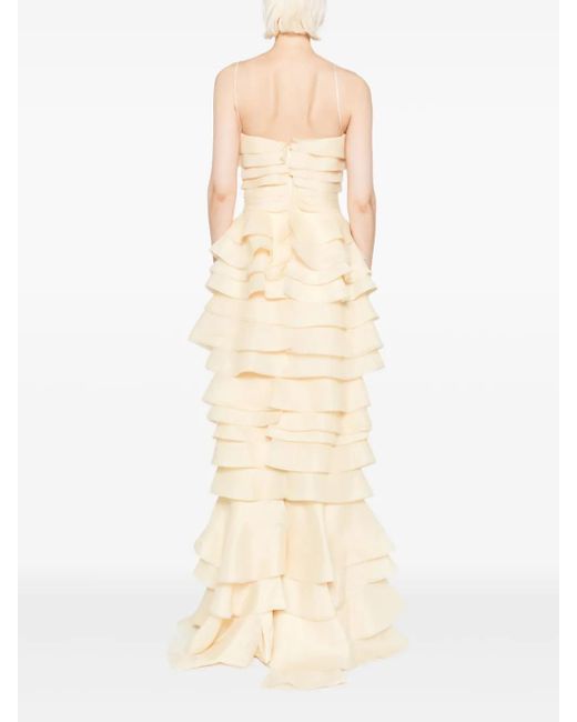 Robe À Design Superposé En Organza Saiid Kobeisy en coloris White