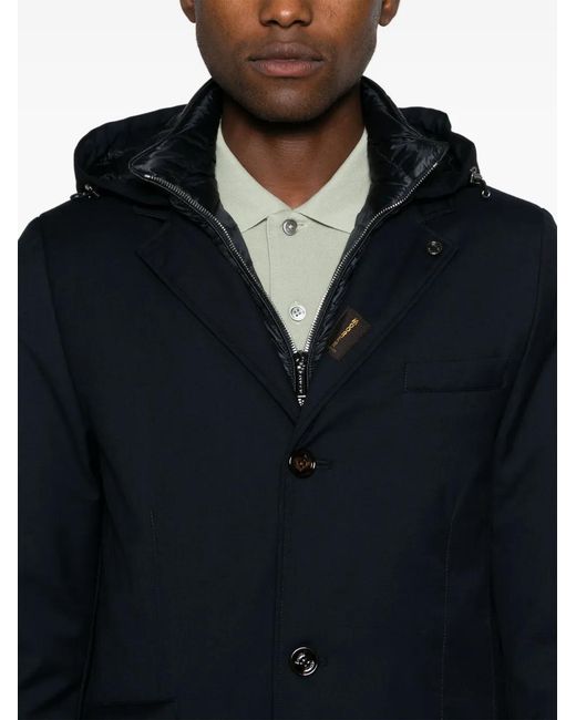 Moorer Black Redon-Pum Hooded Coat for men