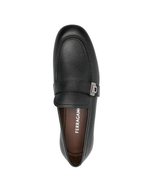 Ferragamo White Logo-Plaque Loafers for men