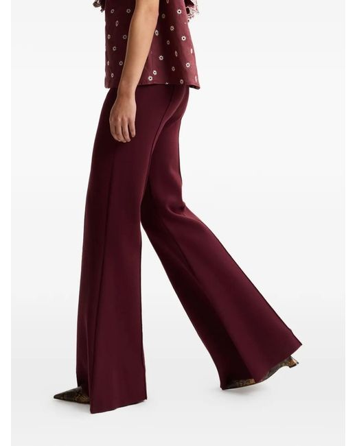 Essentiel Antwerp Purple Pressed-Crease Flared Knitted Trousers