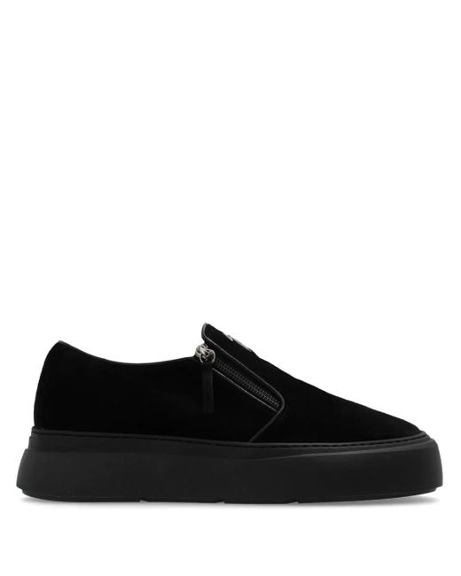 Giuseppe Zanotti Black Logo-Tag Sneakers for men