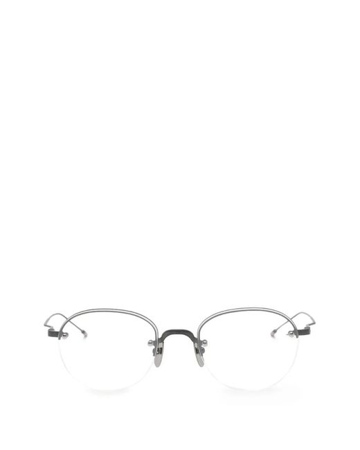 Thom Browne White Round Glasses