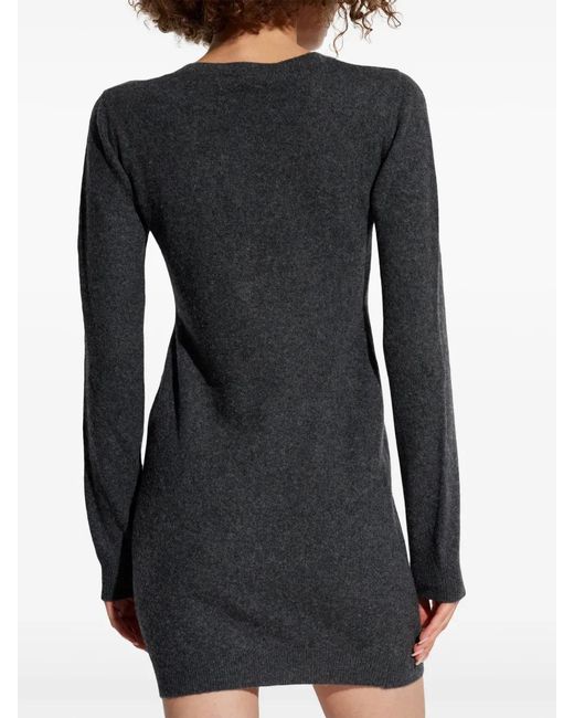 DSquared² Black Fine-Knit Wool Minidress