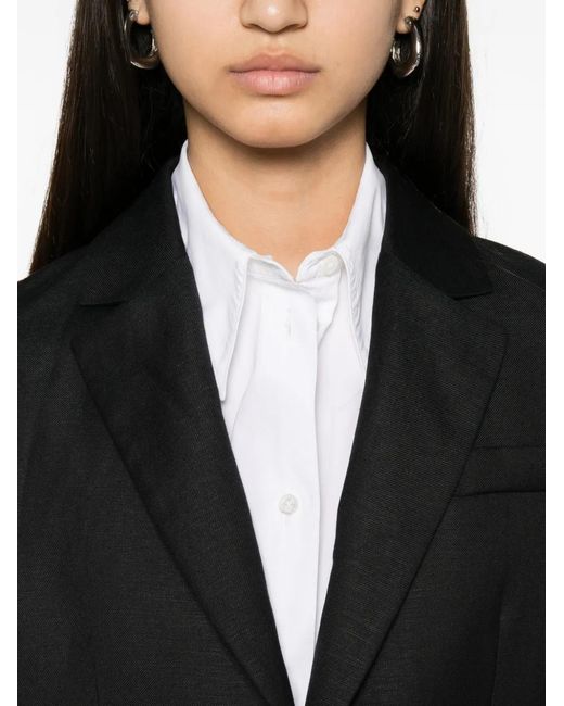 PT Torino Black Blazer En Laine Lidia À Simple Boutonnage