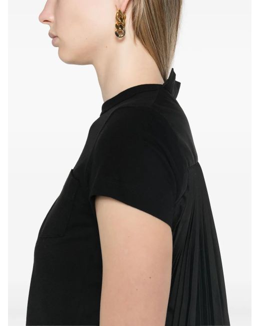 Sacai Black Cotton T-shirt
