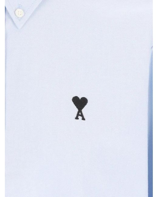 AMI Blue Ami De Coeur Button-Down Shirt