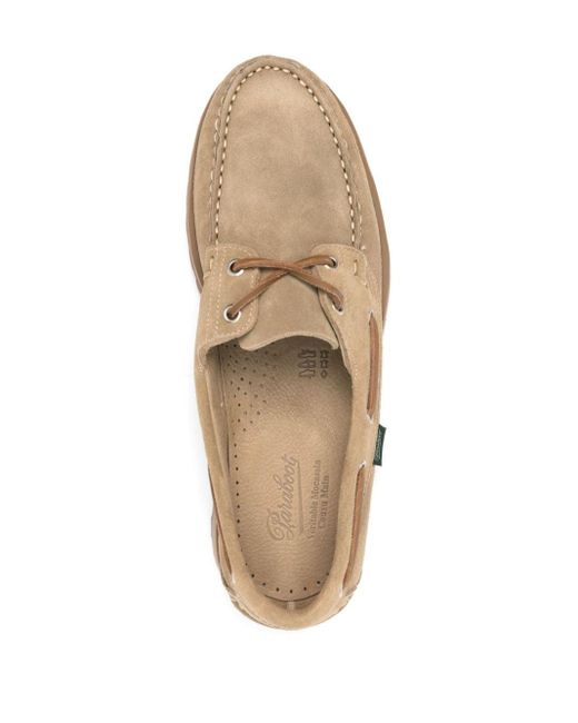 Paraboot Brown Barth Suede Boat Shoes for men