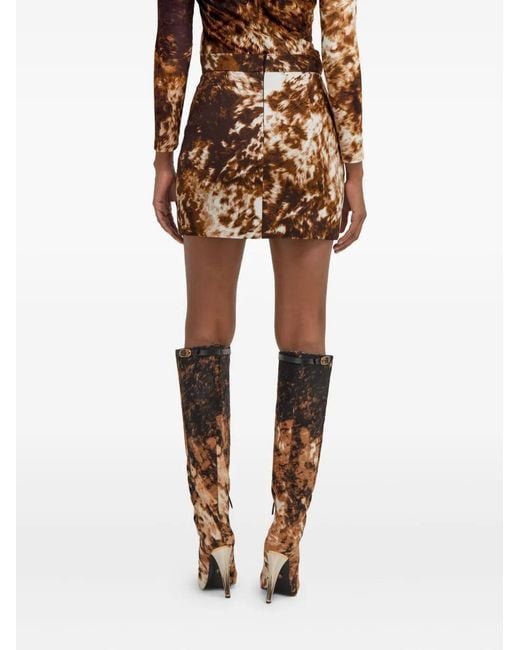Roberto Cavalli Brown Appaloosa-Print Mini Skirt
