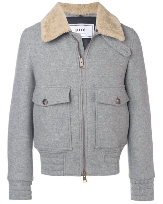 mens grey aviator jacket