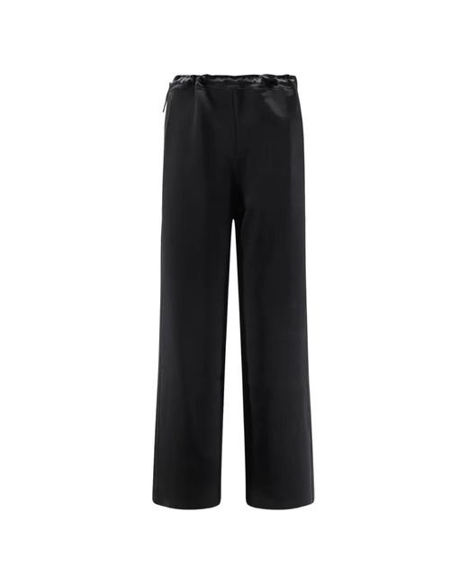 TONYWACK Black Drawstring-Waist Satin Trousers