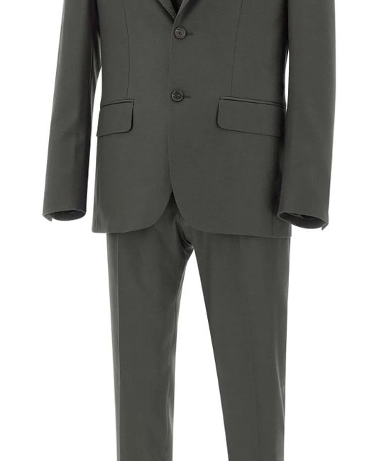 Corneliani Gray Peak-Lapels Wool Suit for men